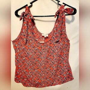 LOFT Pink Floral Sleeeveless Top-NWT-L